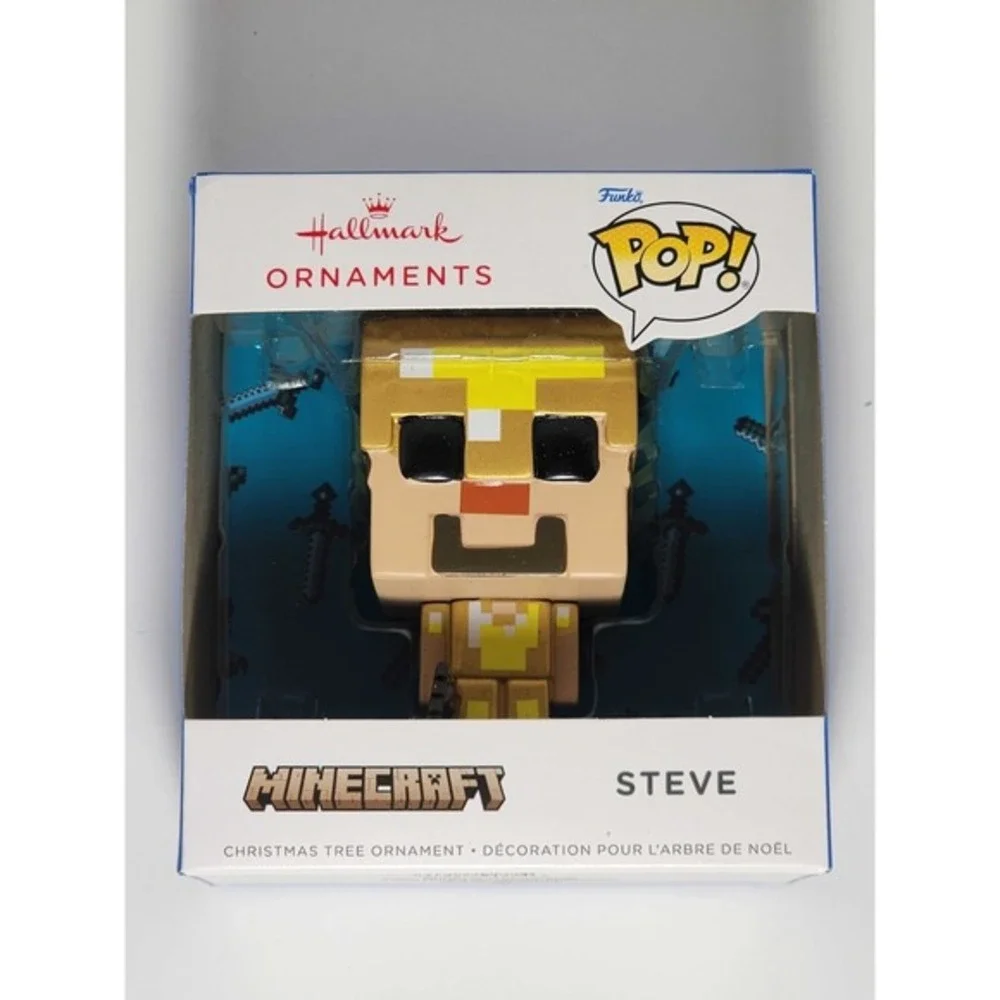 Funko Pop! Minecraft Steve In Gold Armor Hallmark Christmas Tree Ornament XMAS